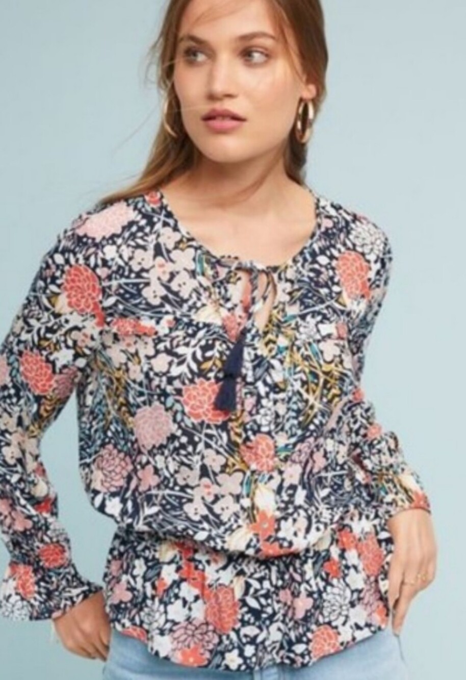 Anthropologie Maeve Begonia Peasant Blouse